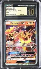 CGC 10 PRISTINE Turtonator GX 18/145 Guardiani Rising Pokémon Ultra Raro POP 2