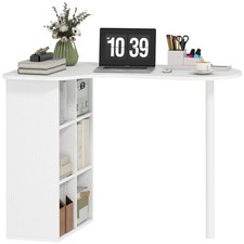 HOMCOM Scrivania Computer con 6 Ripiani e 4 Scaffali Regolabili Bianca