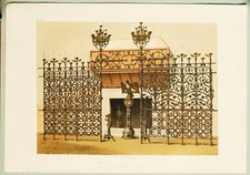 Grande Stampa Della Mostra 1862 Griglie In Ferro Battuto Di Messrs Benham & Sons