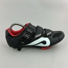 Scarpe da ciclismo Peloton nere bianche rosse con tacchetti bici spinning taglia EU40 UK6,5
