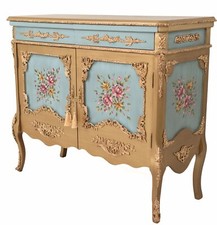 Doppeltüriges Amiko Buffet B003/117x45.5x98 CM Blu Oro Antico Consolle
