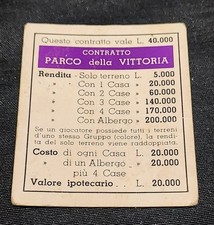 Monopoli - Editrice Giochi - Parco della Vittoria - Gr. "A" - Contratto Viola -