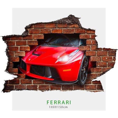 Adesivo parete ferrari effetto - ferrari,