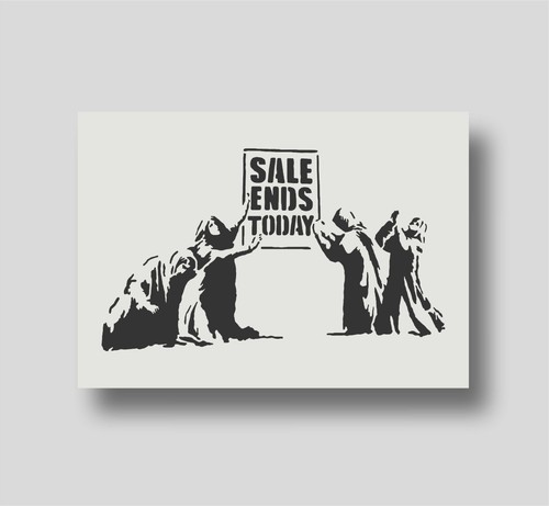 Stencil banksy sale ends - banksy's,