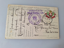 CARTOLINA  FRANCHIGIA  COMANDO ARTIGLIERIA  5° ARMATA  PER  PALERMO    WW1