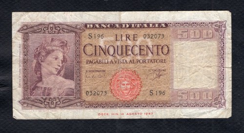 Italie 500 lire - int.a),