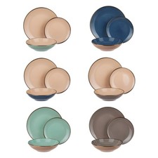 Set 18 piatti ceramica colorati Sinfonia multicolore