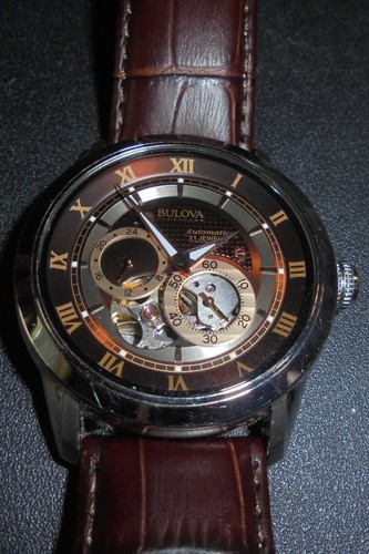 Bulova mens leather watch - bulova,