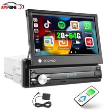 2+64G Carplay 1 DIN 7" Android 15 Flip Out Autoradio Bluetooth GPS Navi WIFI FM