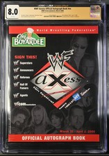 WWF Axxess CGC 8.0 Chris Benoit firmato WrestleMania 2000 JSA originale