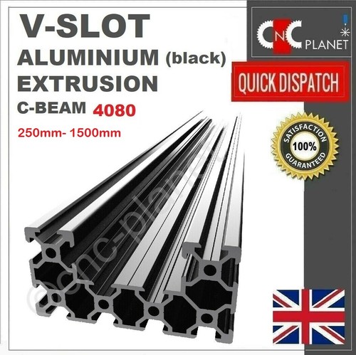 Beam black slot 4080 - black, v-slot