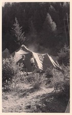 1821) FOTOGRAFIA ( SCOUT ? ) ACCAMPAMENTO TENDE PONTE LEGNO 1953 ANIMATA BRESCIA