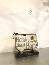 Mucca statuetta casa vintage stile blu arredo home rustico fattoria home casa st