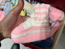 mini calze da notte di lana per neonati piccole realizzate a mano, da 0 a 12 mes