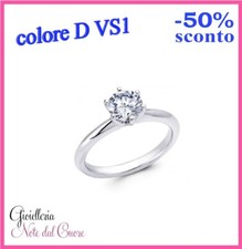 ANELLO SOLITARIO ORO BIANCO