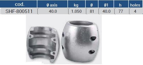 Anodo zinco collare asse - zinco,