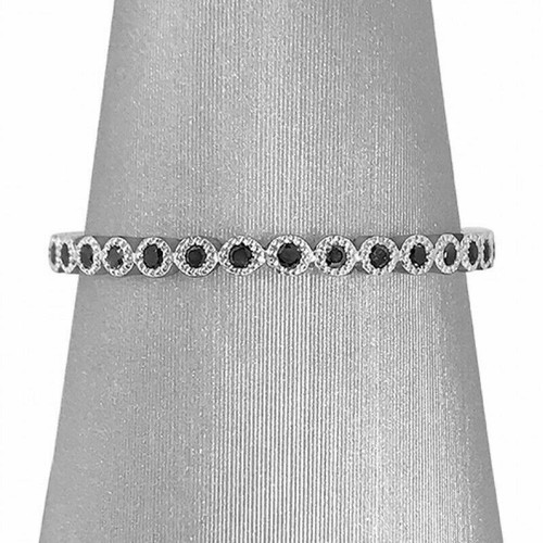 1ct taglio rotondo nero anello - 1ct,