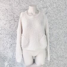 BRAVE SOUL MAGLIONE CORTO BIANCO MOHAIR PELOSO PELUCHE PELO 