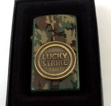 Accendino Zippo Lucky Strike Metal Overlay mimetico slim con scatola mai usato da collezione