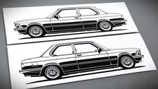 Adesivo BMW E21 silhouette BMW