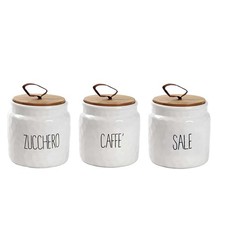 Set 3 barattoli ondulati 14 cm