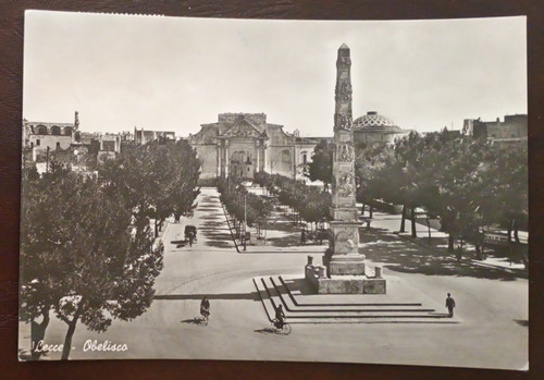 Cartolina lecce obelisco - lecce,