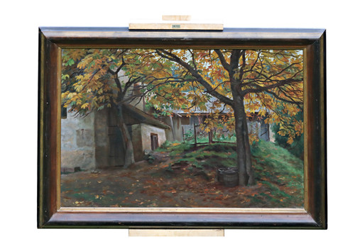 Paesaggio autunnale cortile - paesaggio,