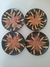 4 piattini da the in ceramica maiolica della Salamandra di Perugia. No Deruta