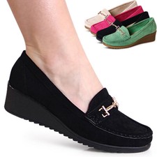 Pumps Con Tacco A Cuneo Comfort Slipper Ballerine In Velluto Mezza Scarpe