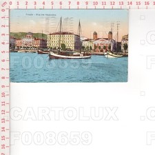 F8659 TRIESTE RIVA TRE NOVEMBRE CHIESA BARCA BARCONE TRASPORTO