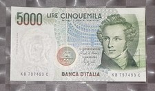5000 Lire Bellini errore di