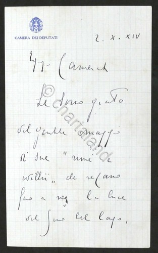 Lettera con autografo del
