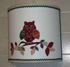 PARALUME GUFO STOFFA–LAMPSHADE OWL–ABAT JOUR TISSU HIBOU–COLLEZIONE-COLLECTION