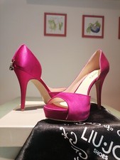 Scarpe Liu-Jo, open toe, raso fucsia - NUOVE