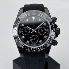 Personalizzato 40mm Black Diamond RACER VK63 Meca-quartz Mod | Cronografo Vetro Zaffiro