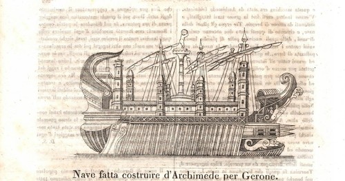 Stampa antica siracusa nave - siracusa, di