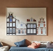 IKEA BJÖRKSTA Amsterdam Houses tela da parete e cornice 200 x 140 cm (set completo)