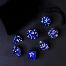 Set 7 Dadi Blu Stellati
