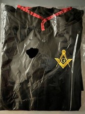 clamide cotone nera Con Bordi Rossi E Ricamo - massoneria