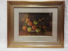 Dipinto natura morta olio su cartone firmato Lorenzo Gignous cm 31x22 Antikidea