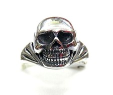 ANELLO TESCHIO ARGENTO 925% UOMO DONNA macabro Fascia unisex