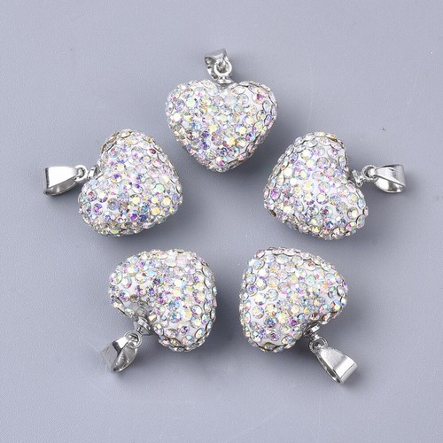 5pz ciondoli strass argilla - 5pz,