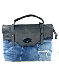 Borsa Jeans ed Ecopelle color Nero