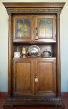 Mobile bar vintage con vetrinetta ed illuminazione 