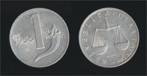 Lira 1955 bilancia e - 1,