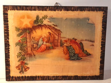 DECOUPAGE FATTO A MANO SU LEGNO  NATIVITÀ Dimensioni circa cm.22,0 x 29,5 x 0,90