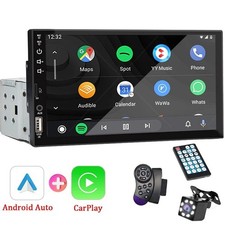 Autoradio 7" 1 Din Touch Screen CarPlay Android Auto Bluetooth USB FM AUX Mirror