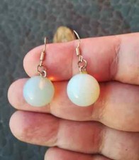 ORECCHINI OPALE AUSTRALIANO NATURALE SFERA ARGENTO 925 GIOCHI DI LUCE ROSSO/BLU