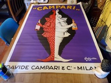 ORIGINAL VINTAGE LITHOGRAPHIC POSTER/AFFICHE ANCIENNE CAMPARI by Cappiello 1950