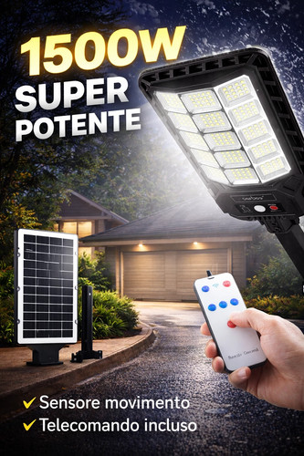 Lampione solare 1500w pannello - lampione,
